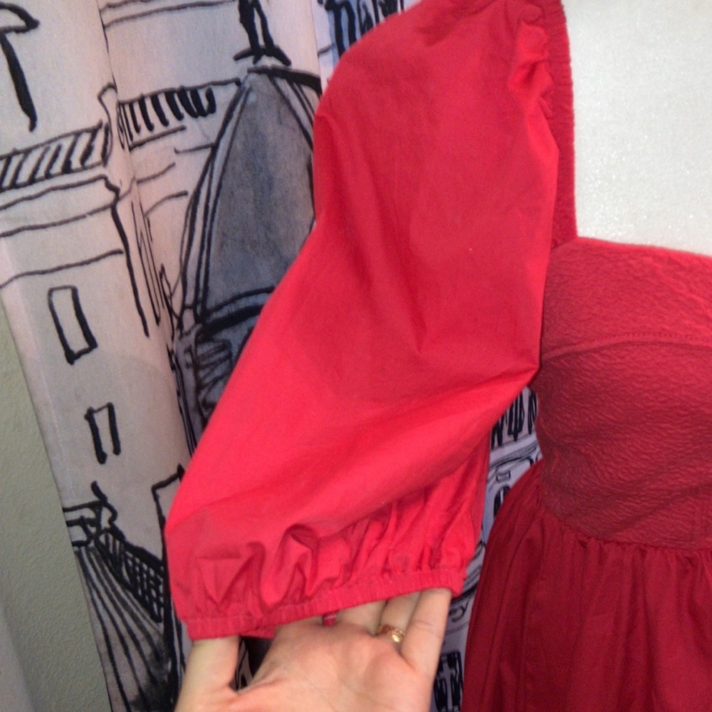 Maeve Anthropologie Puffed-Sleeved Sweetheart Mini Dress - Picture 6 of 15